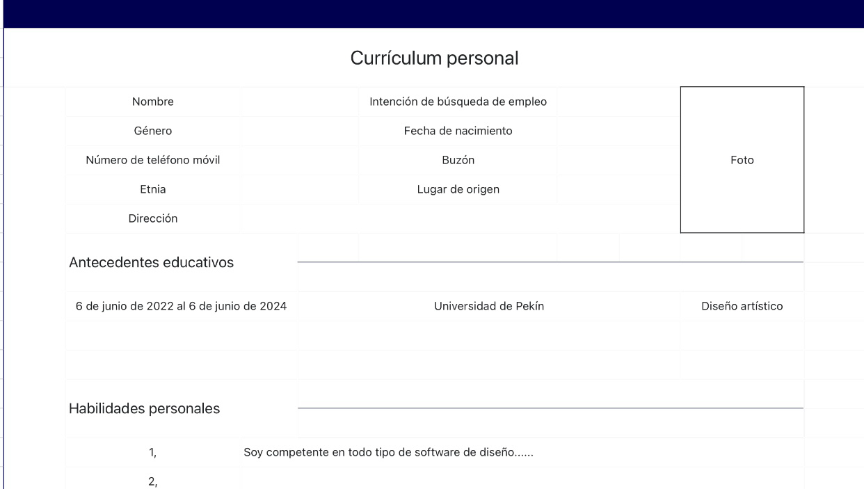 Currículum conciso